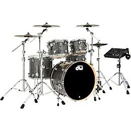 DWe Collector's Series DrumLink 5-Piece Acoustic-Electronic Drum Set with V71 Sound Module - Black Galaxy Finish Ply