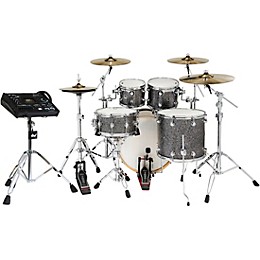 DWe Collector's Series DrumLink 5-Piece Acoustic-Electronic Drum Set with V71 Sound Module - Black Galaxy Finish Ply