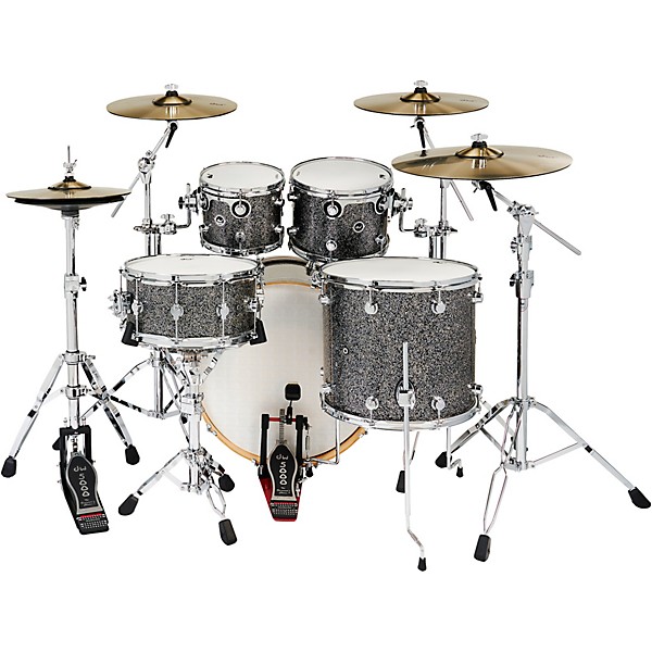 DWe Collector's Series DrumLink 5-Piece Acoustic-Electronic Drum Set with V71 Sound Module - Black Galaxy Finish Ply