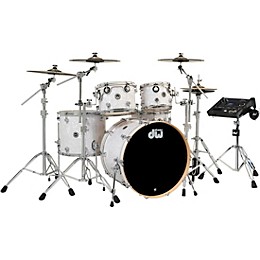 DWe Collector's Series DrumLink 5-Piece Acoustic-Electronic Drum Set with V71 Sound Module - White Marine Finish Ply