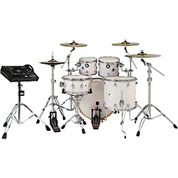 DWe Collector's Series DrumLink 5-Piece Acoustic-Electronic Drum Set with V71 Sound Module - White Marine Finish Ply
