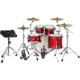 DWe Collector's Series DrumLink 5-Piece Acoustic-Electronic Drum Set with V71 Sound Module - Black Cherry Metallic Lacquer