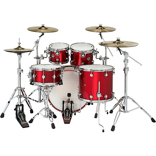 DWe Collector's Series DrumLink 5-Piece Acoustic-Electronic Drum Set with V71 Sound Module - Black Cherry Metallic Lacquer