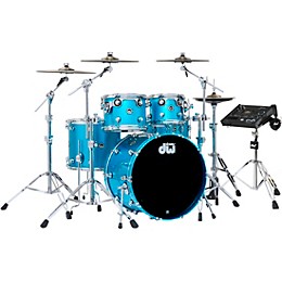 DWe Collector's Series DrumLink 5-Piece Acoustic-Electronic Drum Set with V71 Sound Module - Laser Blue Metallic Lacquer