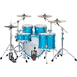 DWe Collector's Series DrumLink 5-Piece Acoustic-Electronic Drum Set with V71 Sound Module - Laser Blue Metallic Lacquer