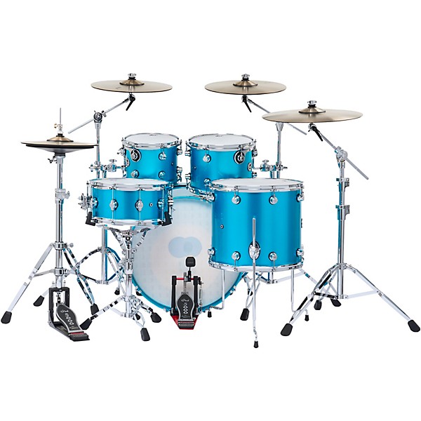 DWe Collector's Series DrumLink 5-Piece Acoustic-Electronic Drum Set with V71 Sound Module - Laser Blue Metallic Lacquer