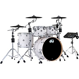 DWe Collector's Series DrumLink 5-Piece Acoustic-Electronic Drum Set with WT-10 Triggers and V71 Sound Module - White Marine Finish Ply