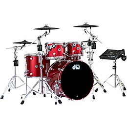 DWe Collector's Series DrumLink 5-Piece Acoustic-Electronic Drum Set with WT-10 Triggers and V71 Sound Module - Black Cherry Metallic Lacquer
