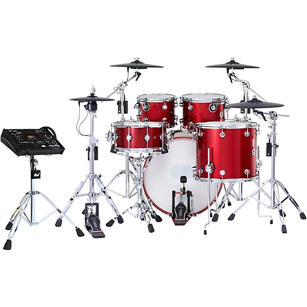 DWe Collector's Series DrumLink 5-Piece Acoustic-Electronic Drum Set with WT-10 Triggers and V71 Sound Module - Black Cher...