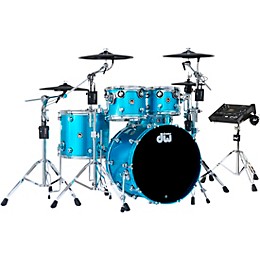 DWe Collector's Series DrumLink 5-Piece Acoustic-Electronic Drum Set with WT-10 Triggers and V71 Sound Module - Laser Blue Metallic Lacquer
