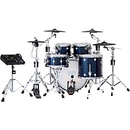 DWe Collector's Series DrumLink 5-Piece Acoustic-Electronic Drum Set with WT-10 Triggers and V71 Sound Module - Midnight Blue Metallic Lacquer
