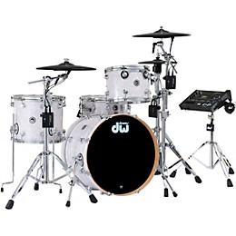 DWe Collector's Series DrumLink 4-Piece Acoustic-Electronic Drum Set with WT-10 Triggers and V71 Sound Module - White Marine Finish Ply
