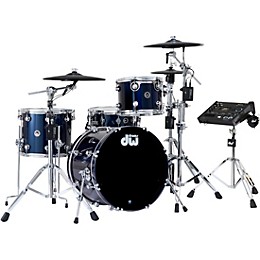 DWe Collector's Series DrumLink 4-Piece Acoustic-Electronic Drum Set with WT-10 Triggers and V71 Sound Module - Midnight Blue Metallic Lacquer