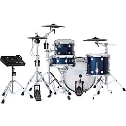 DWe Collector's Series DrumLink 4-Piece Acoustic-Electronic Drum Set with WT-10 Triggers and V71 Sound Module - Midnight Blue Metallic Lacquer