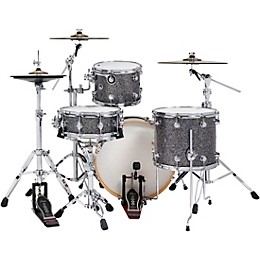 DWe Collector's Series DrumLink 4-Piece Acoustic-Electronic Drum Set with V71 Sound Module - Black Galaxy Finish Ply