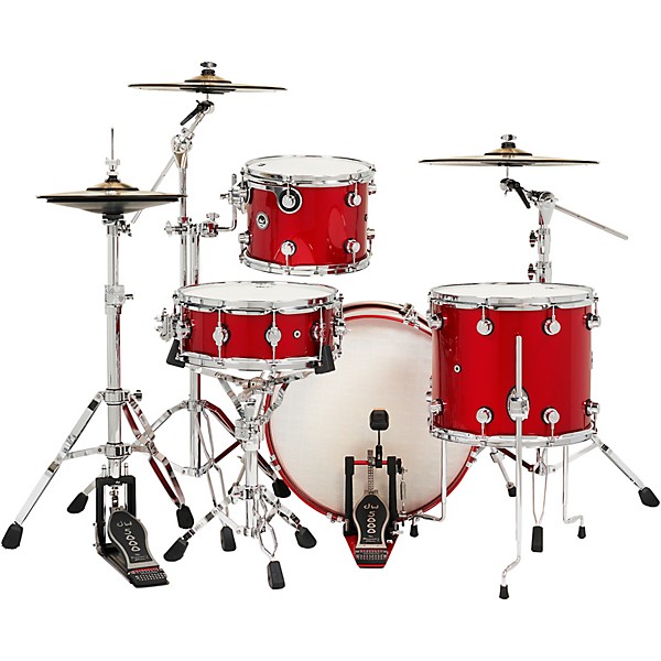 DWe Collector's Series DrumLink 4-Piece Acoustic-Electronic Drum Set with V71 Sound Module - Black Cherry Metallic Lacquer