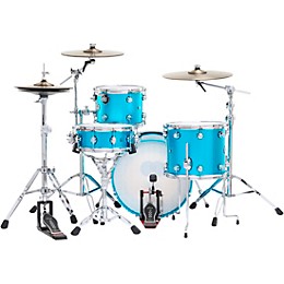 DWe Collector's Series DrumLink 4-Piece Acoustic-Electronic Drum Set with V71 Sound Module - Laser Blue Metallic Lacquer