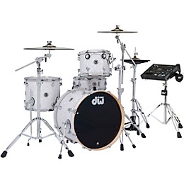 DWe Collector's Series DrumLink 4-Piece Acoustic-Electronic Drum Set with V71 Sound Module - White Marine Finish Ply