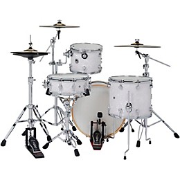 DWe Collector's Series DrumLink 4-Piece Acoustic-Electronic Drum Set with V71 Sound Module - White Marine Finish Ply