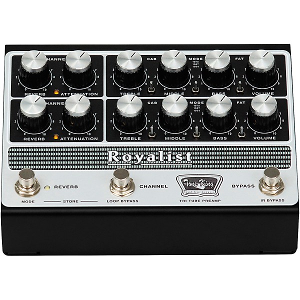 Tone King Royalist Tube Preamp Pedal - Silver and Black