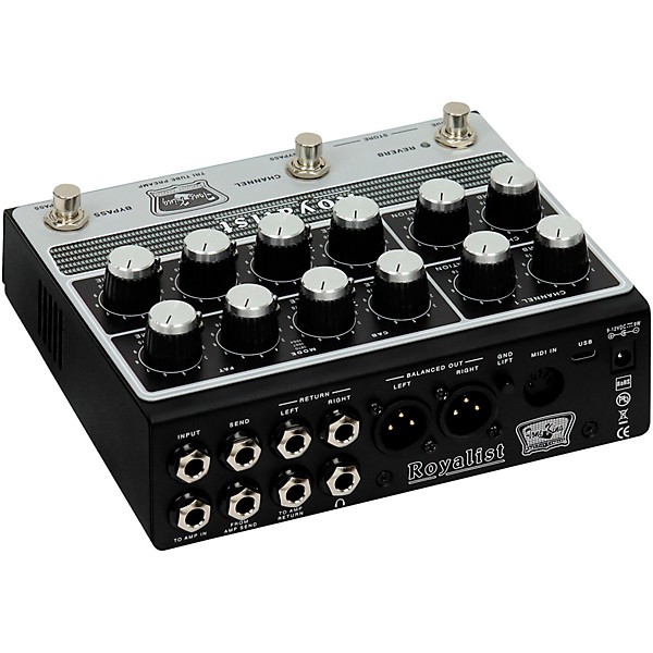 Tone King Royalist Tube Preamp Pedal - Silver and Black