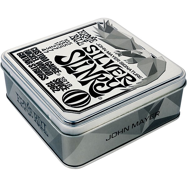 Ernie Ball John Mayer Signature Silver Slinky Electric Guitar Strings 3-Pack Tin Bundle - 10.5 - 47