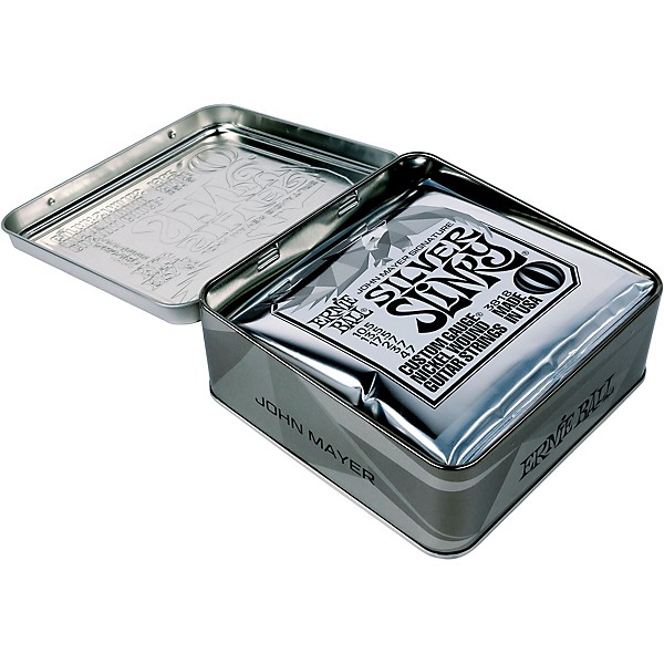 Ernie Ball John Mayer Signature Silver Slinky Electric Guitar Strings 3-Pack Tin Bundle - 10.5 - 47