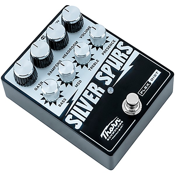 Thorn Soundlabs Silver Spurs Flex Distortion Pedal - Black and White