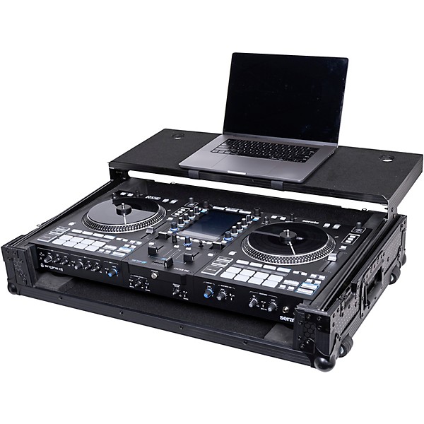 Headliner Pitch Black Flight Case for Rane System One With Laptop Platform and Wheels - Black