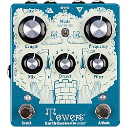 EarthQuaker Devices Towers Soundscape Generator Stereo Reverberant Filter Pedal - Sparkle Ocean Blue