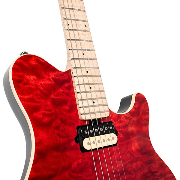 Ernie Ball Music Man 30th Anniversary Axis Electric Guitar - Translucent Red Quilt