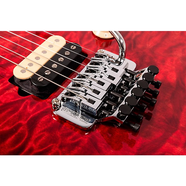 Ernie Ball Music Man 30th Anniversary Axis Electric Guitar - Translucent Red Quilt