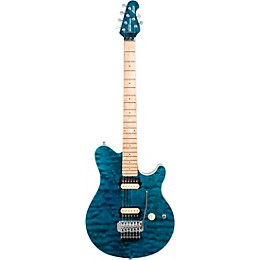 Ernie Ball Music Man 30th Anniversary Axis Electric Guitar - Translucent Blue Quilt
