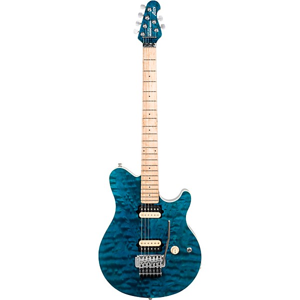 Ernie Ball Music Man 30th Anniversary Axis Electric Guitar - Translucent Blue Quilt