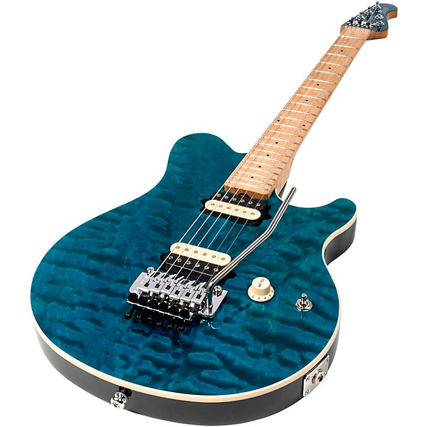 Ernie Ball Music Man 30th Anniversary Axis Electric Guitar - Translucent Blue Quilt