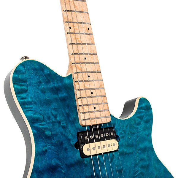 Ernie Ball Music Man 30th Anniversary Axis Electric Guitar - Translucent Blue Quilt