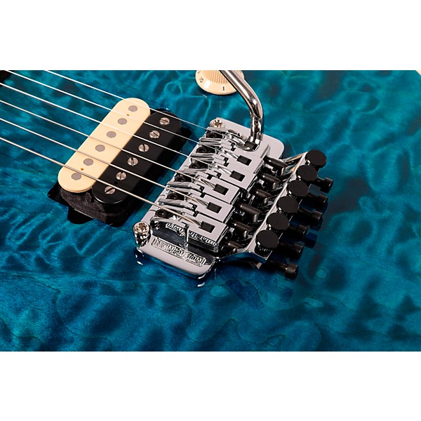 Ernie Ball Music Man 30th Anniversary Axis Electric Guitar - Translucent Blue Quilt