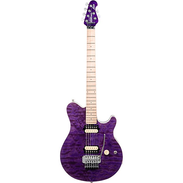 Ernie Ball Music Man 30th Anniversary Axis Electric Guitar - Translucent Purple Quilt