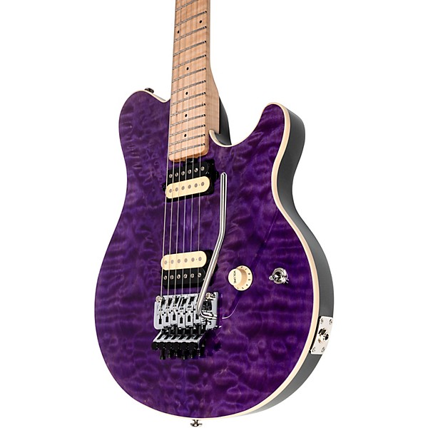Ernie Ball Music Man 30th Anniversary Axis Electric Guitar - Translucent Purple Quilt