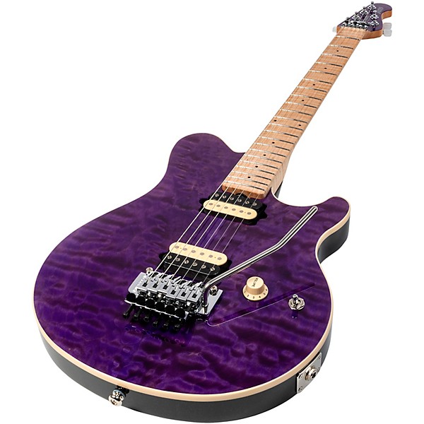 Ernie Ball Music Man 30th Anniversary Axis Electric Guitar - Translucent Purple Quilt