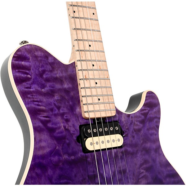 Ernie Ball Music Man 30th Anniversary Axis Electric Guitar - Translucent Purple Quilt