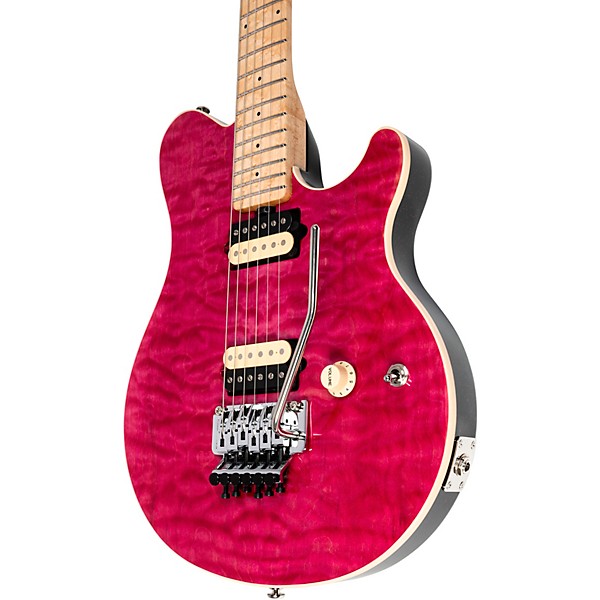 Ernie Ball Music Man 30th Anniversary Axis Electric Guitar - Translucent Pink Quilt