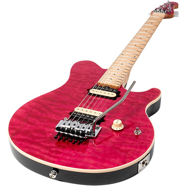 Ernie Ball Music Man 30th Anniversary Axis Electric Guitar - Translucent Pink Quilt