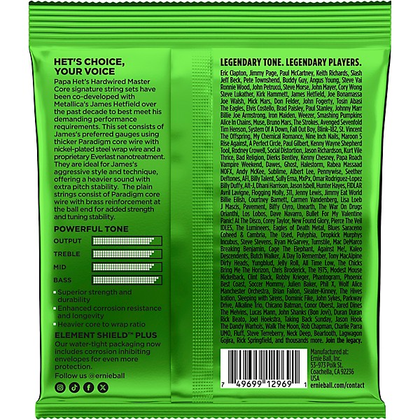 Ernie Ball 2201 Papa Het's Hardwired Master Cores James Hetfield Signature Electric Guitar Strings - 11 - 50