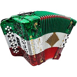Rossetti 3412 34-Button Diatonic Accordion - GCF, Red to White to Green