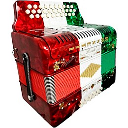 Rossetti 3112 31-Button Diatonic Accordion - FBE, Red to White to Green