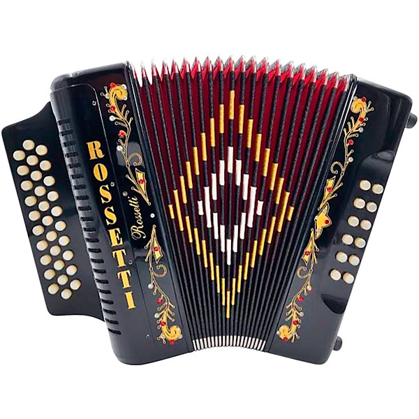 Rossetti 3112 31-Button Diatonic Accordion - FBE, Black