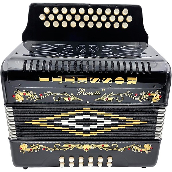 Rossetti 3112 31-Button Diatonic Accordion - FBE, Black