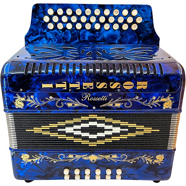 Rossetti 3112 31-Button Diatonic Accordion - FBE, Blue