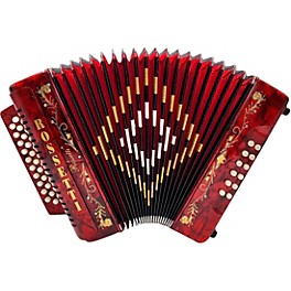 Rossetti 3112 31-Button Diatonic Accordion - FBE, Red